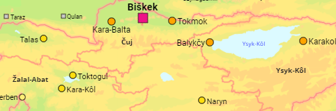 Kirgisistan Regionen und Städte