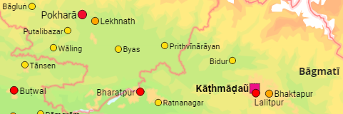 Nepal Provinzen und Städte