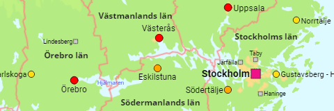 Sweden größere Siedlungen